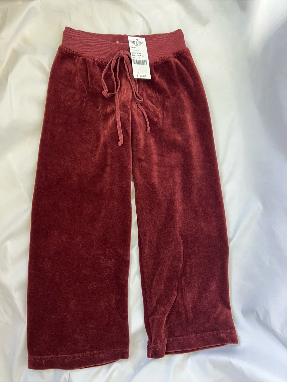 NWT Girls HARD TAIL Velour Wide Leg Sweatpants